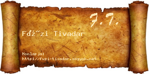 Füzi Tivadar névjegykártya