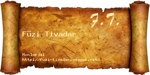 Füzi Tivadar névjegykártya